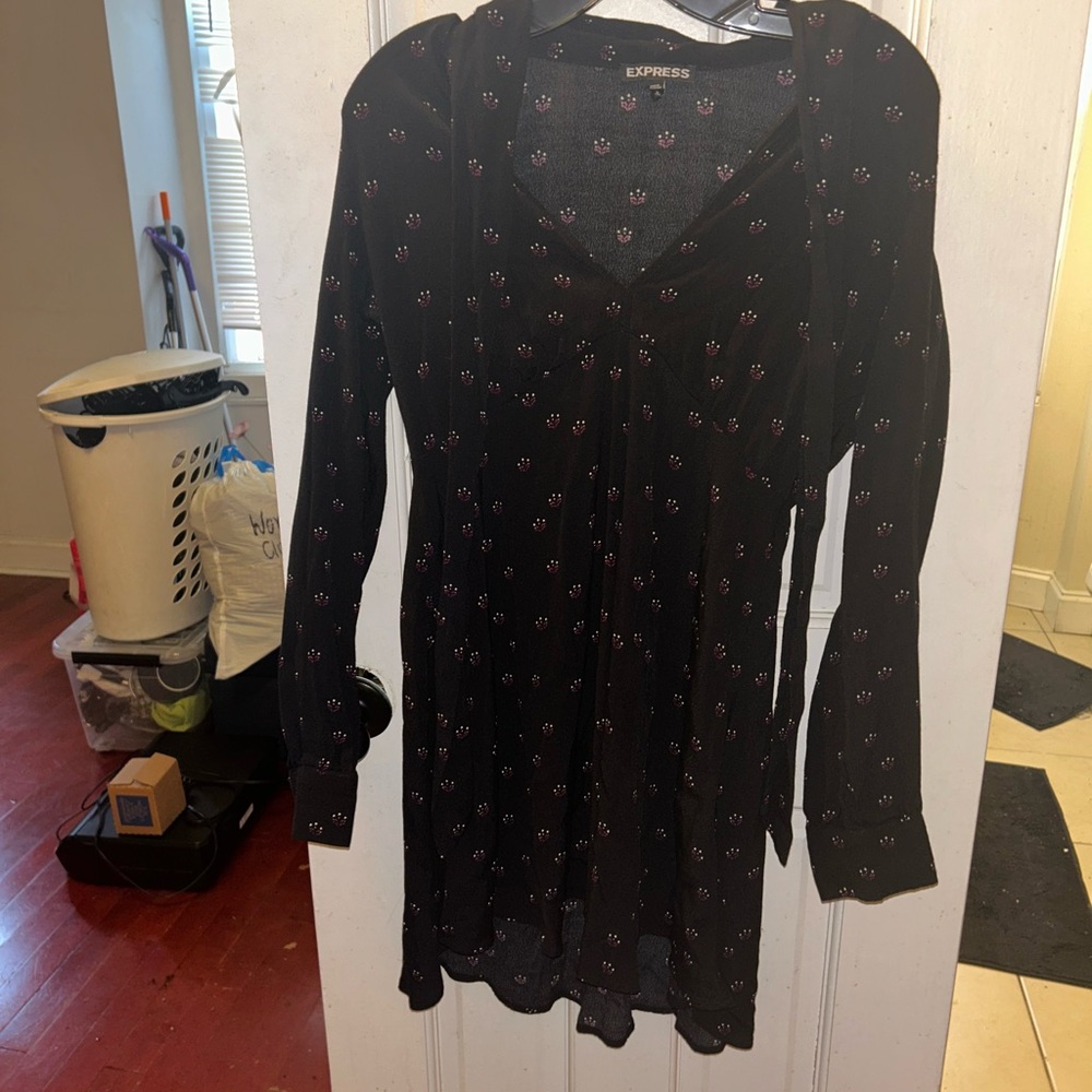 Express Black Dress with Pattern